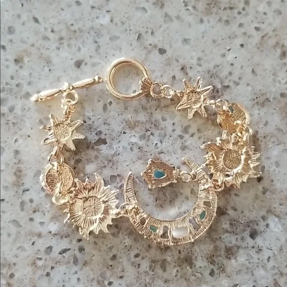 Moon and Stars Rhinestone Bracelet NIP - Picture 3 of 6